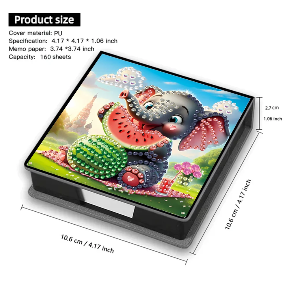 PU 5D Diamond Painting Kit Note Box DIY Diamond Art Notepad Box (R)