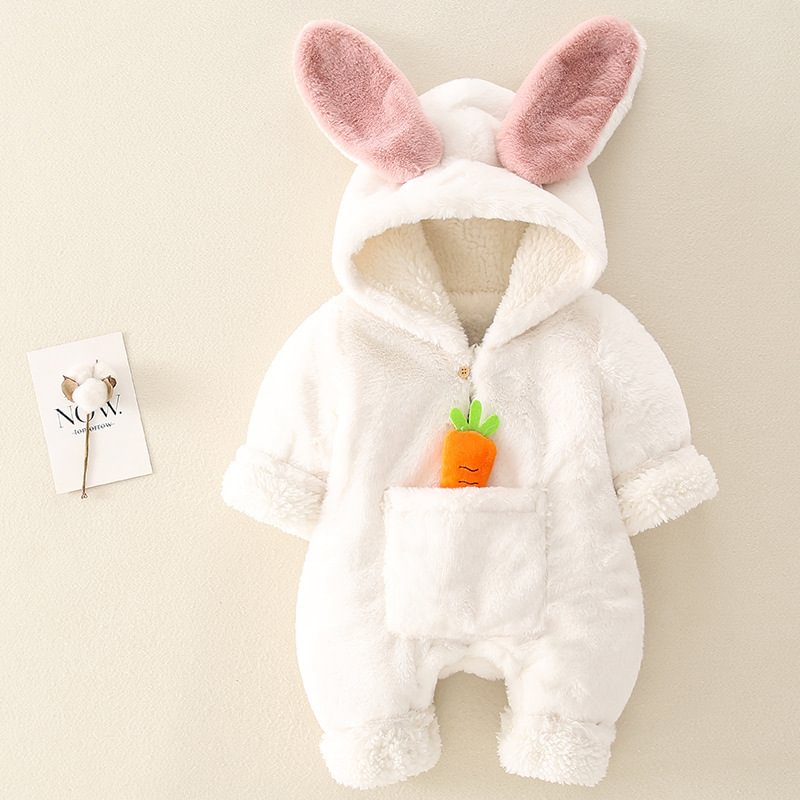 Baby Plush And Thick Lovely Warm Winter Crawling Clothes