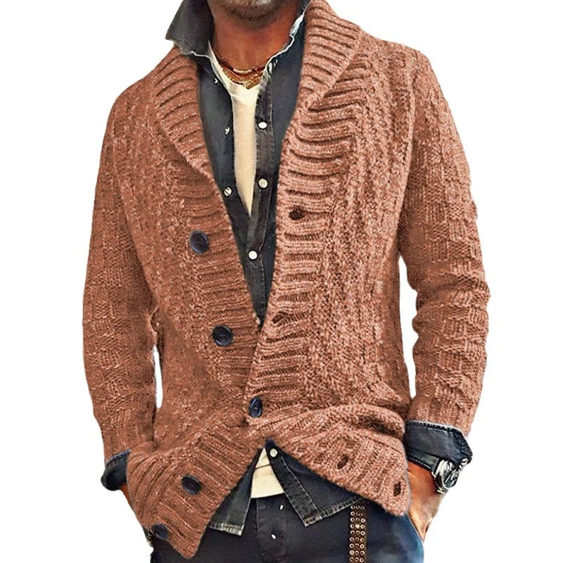 Uveng Uveng Men's Wear Autumn And Winter Long-Sleeved Thick Knit Sweater Knitted Jersey Over The Collar Men's Coat Tide SY0015