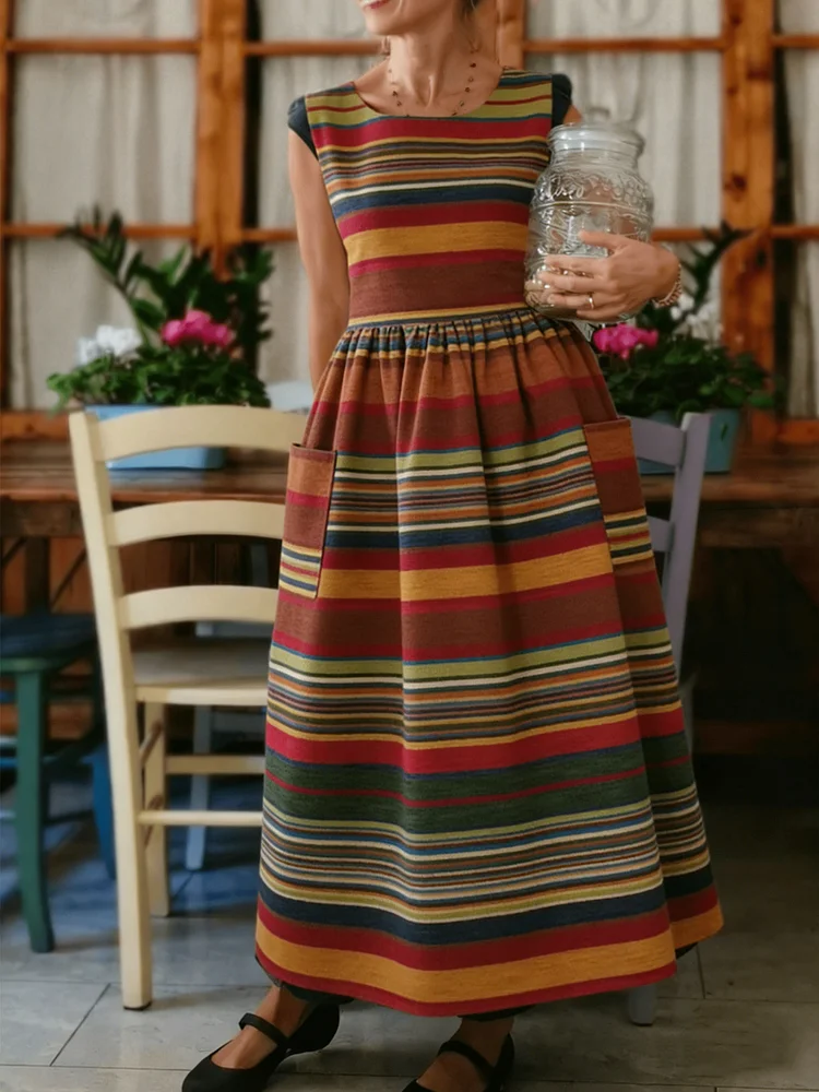 Striped Print Apron