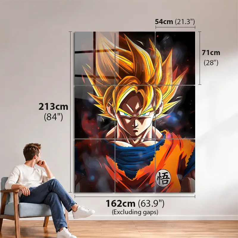 Z Goku SuperSaiyan 9-Panel CO10981 - Premium Anime - Metal Wall