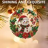 Diamond Painting Snowman Wreath Ornament Hanging Decor 9.45x9.45in