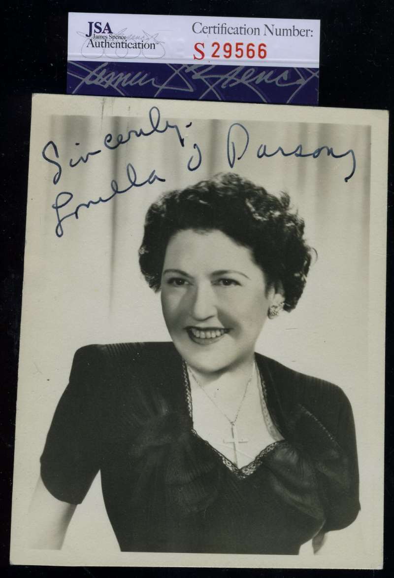 Louella Parsons Jsa Coa Hand Signed 4x5 Photo Poster painting Authentic Autograph