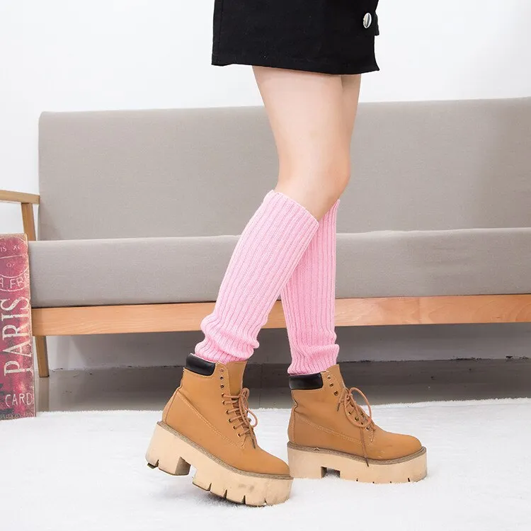 Leg Warmers Women Elegant Winter Warm Trendy All-match Womens Korean Style Knitting Keep Knee Students Leisure Female Chic 2020