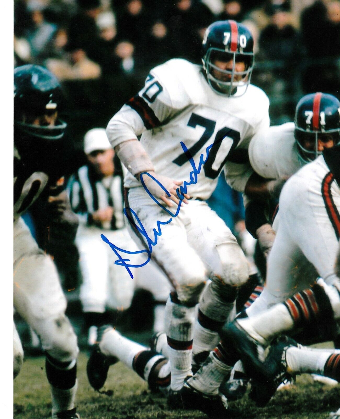 GLEN CONDREN NEW YORK GIANTS ACTION SIGNED 8x10