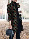 Retro Printed Loose Long Sleeves Coats