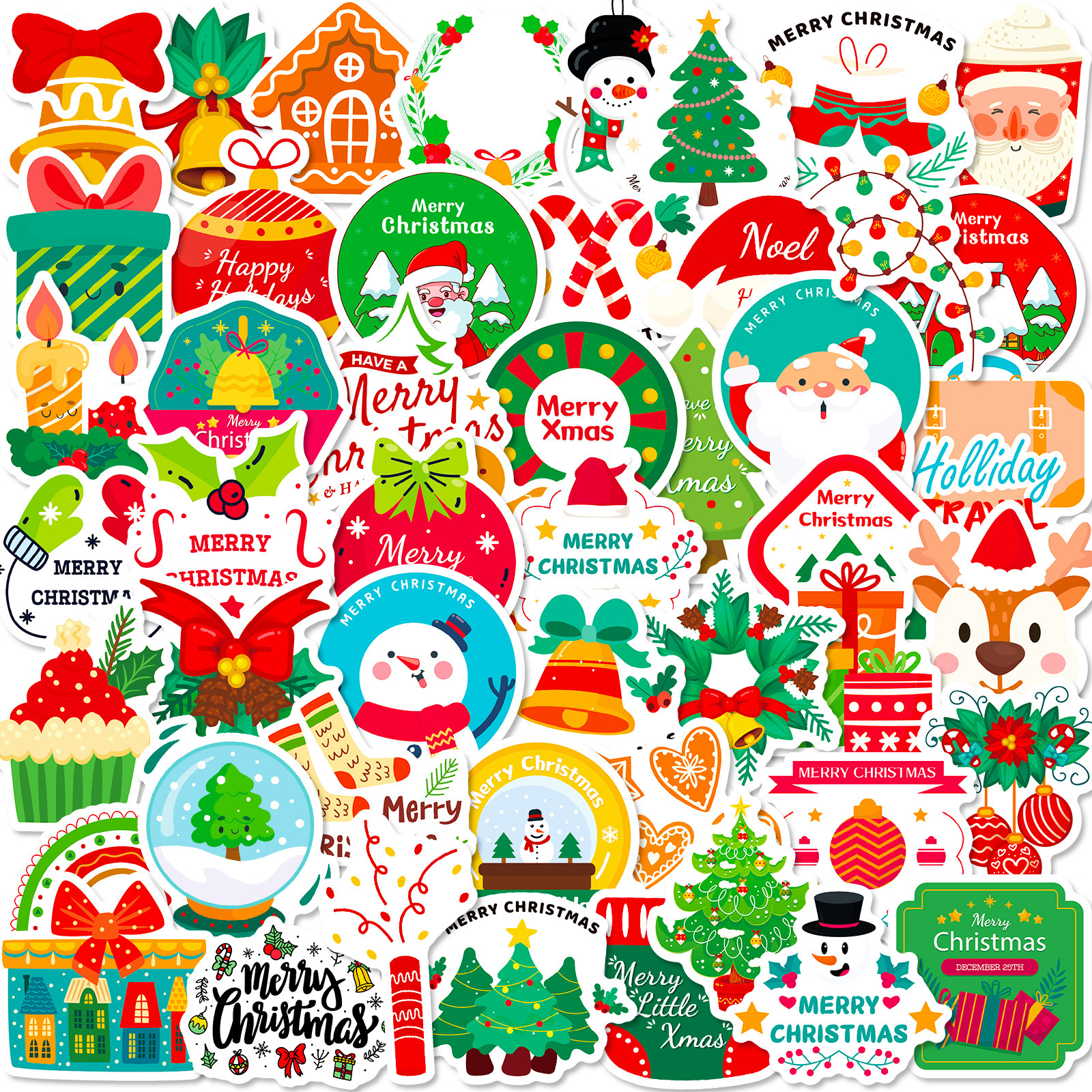 Christmas Magic: 50 Festive Stickers for DIY Window Decor and Holiday Parties