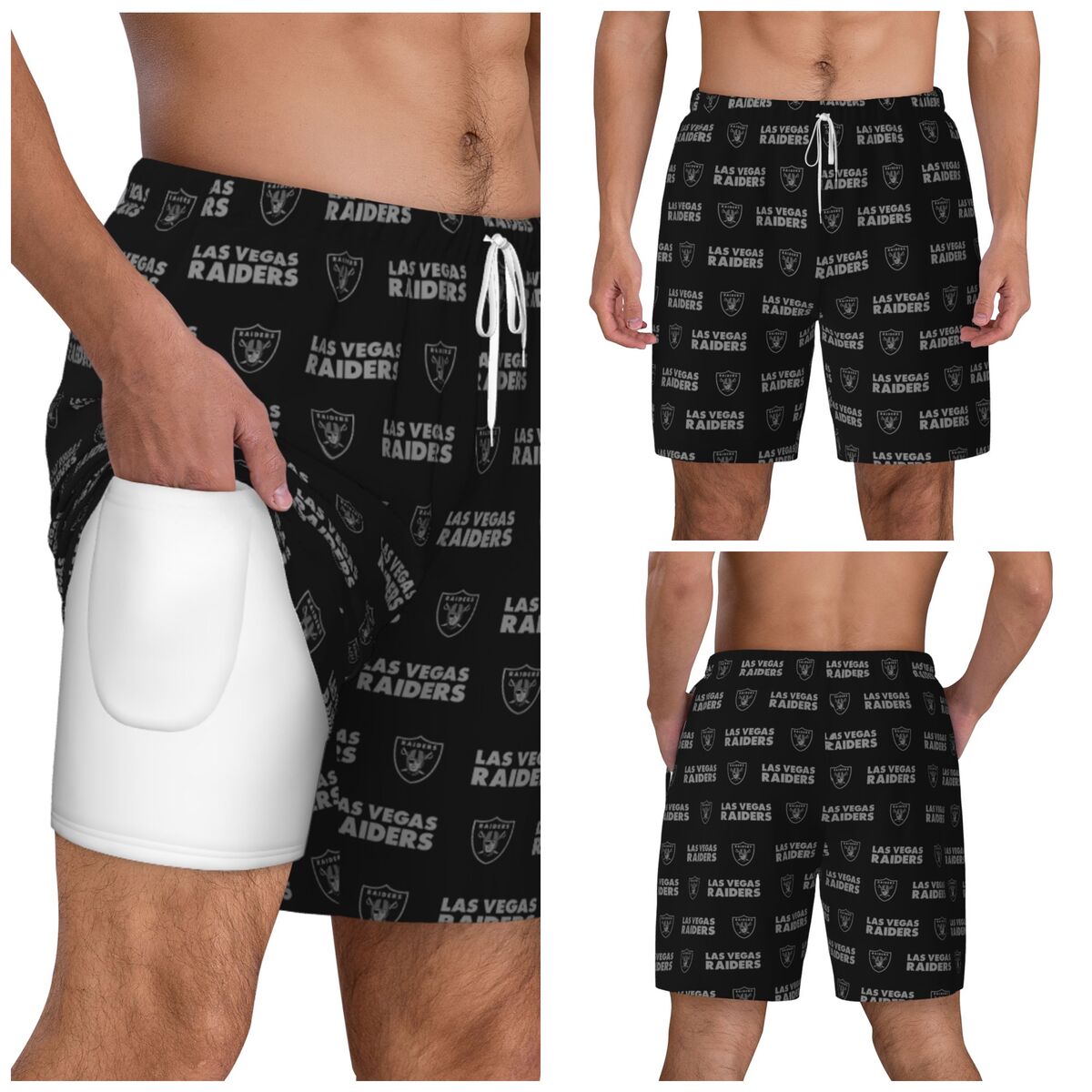 Las Vegas Raiders Logos Men's Swim Shorts