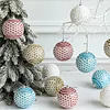 8CM Christmas's Tree Lace Rhombus Hanging Decor Ball