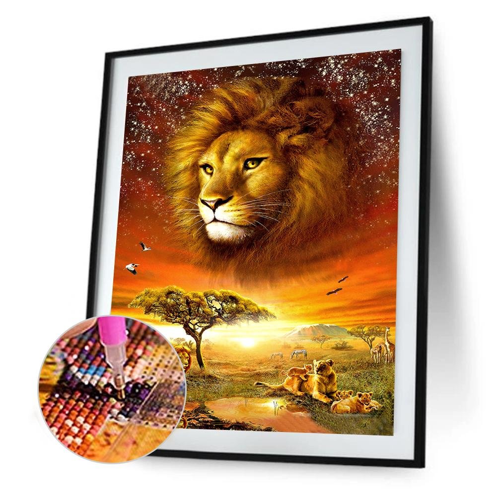 Full Round Diamond Painting Lion