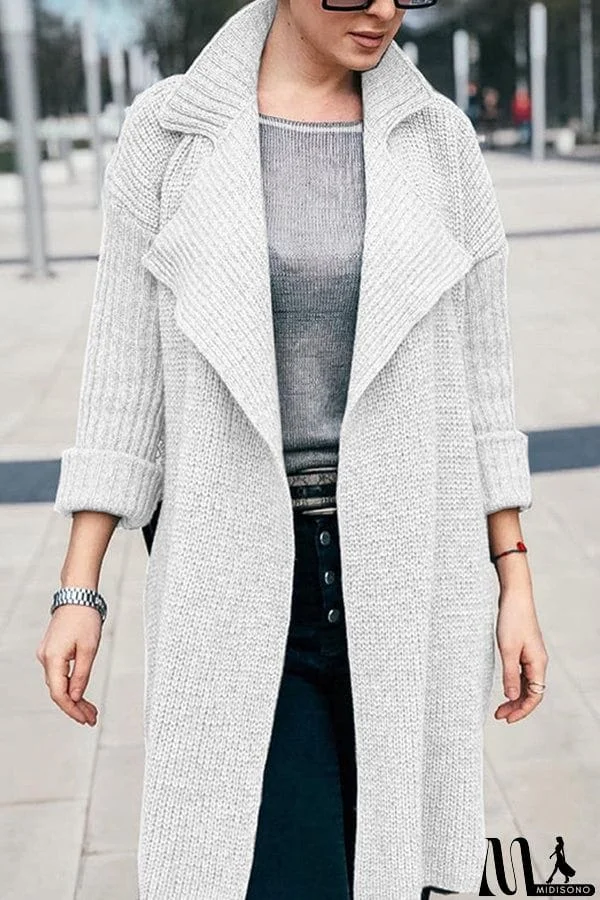 Casual Warm Loose Lapel Knitted Cardigan