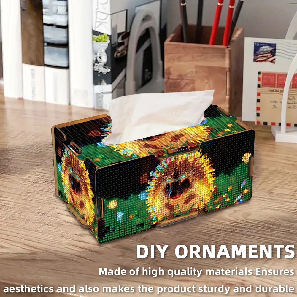 Diamond Painting Tissue Box Kits Rhinestone Craft Kit (Glowing Hedgehog)