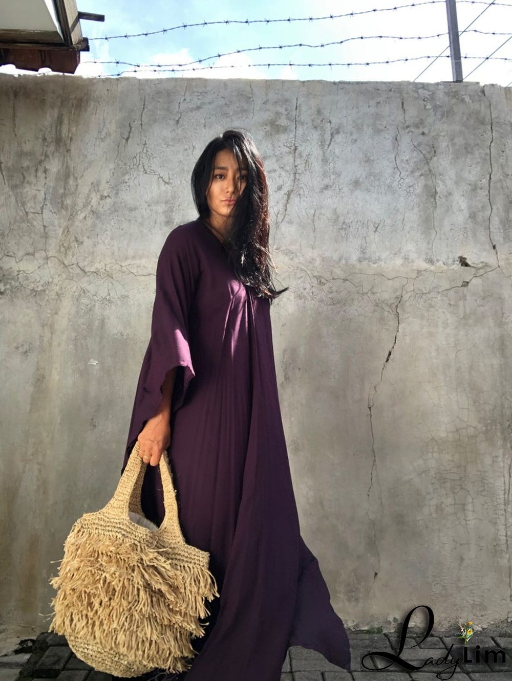 V Neck Solid Color Beach Cover Up