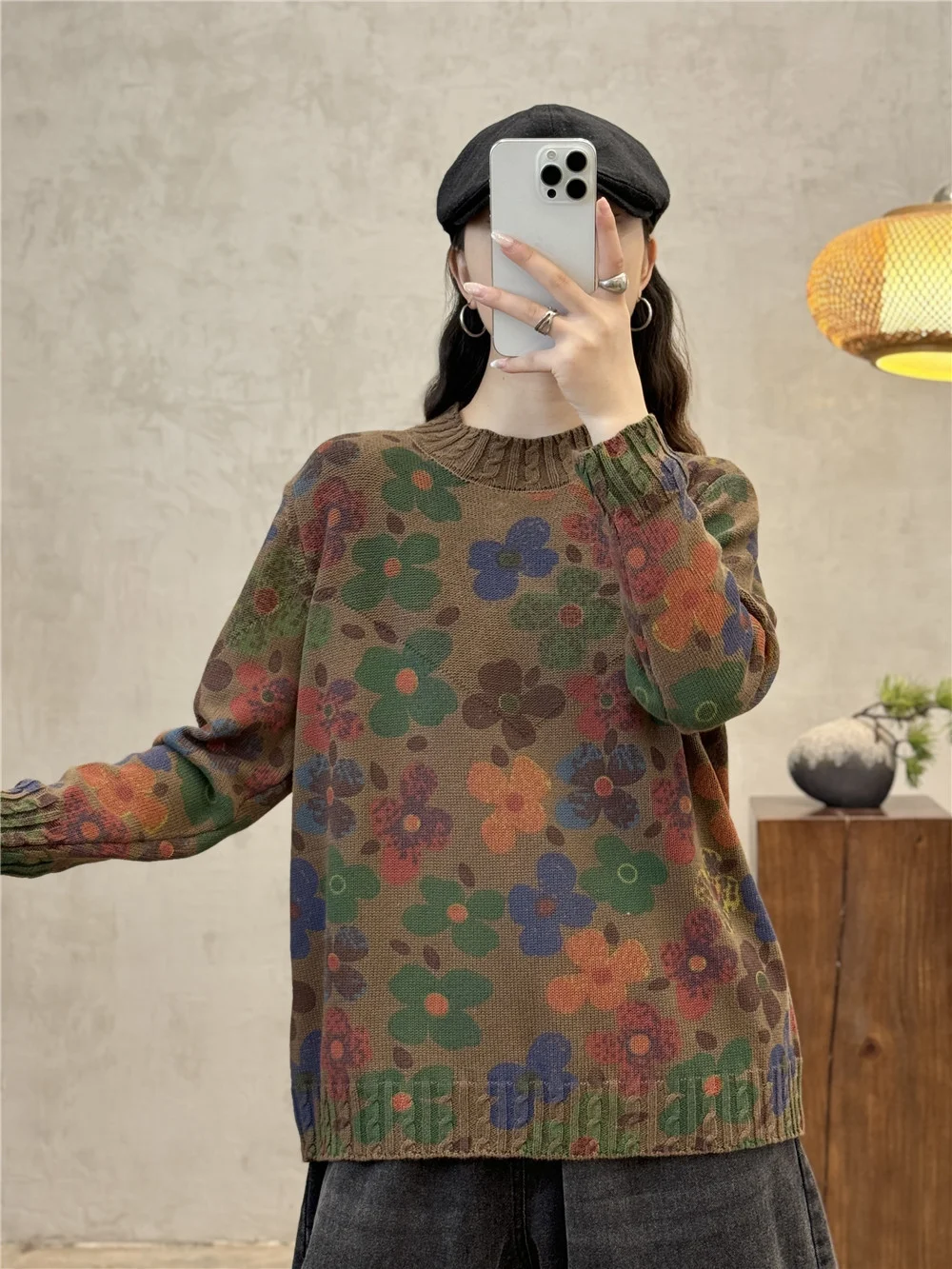 Chicfifth Sweater Women Winter Long Sleeve High Quality Autumn Vintage Top Knitted Cardigan