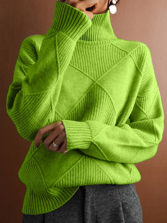 Women plus size clothing Women's Yarn/Wool Yarn Casual Sweater-Nordswear