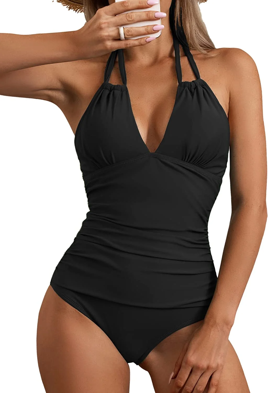 One Piece Tummy Control Solid Swimsuits