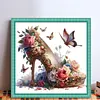 High Heels And Flowers-11CT Stamped Cross Stitch 40*40cm/15.75*15.75in