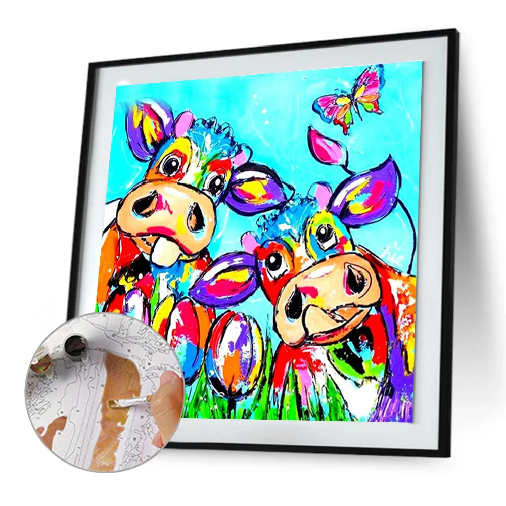 DIY Paint By Number 40*40cm - Abstract Cow