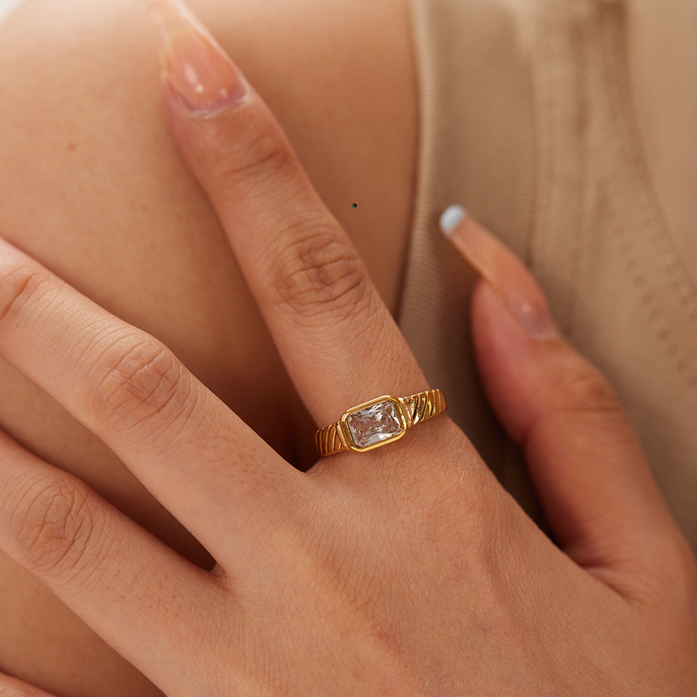 IG Style Round Geometric Stainless Steel Electroplating Rings