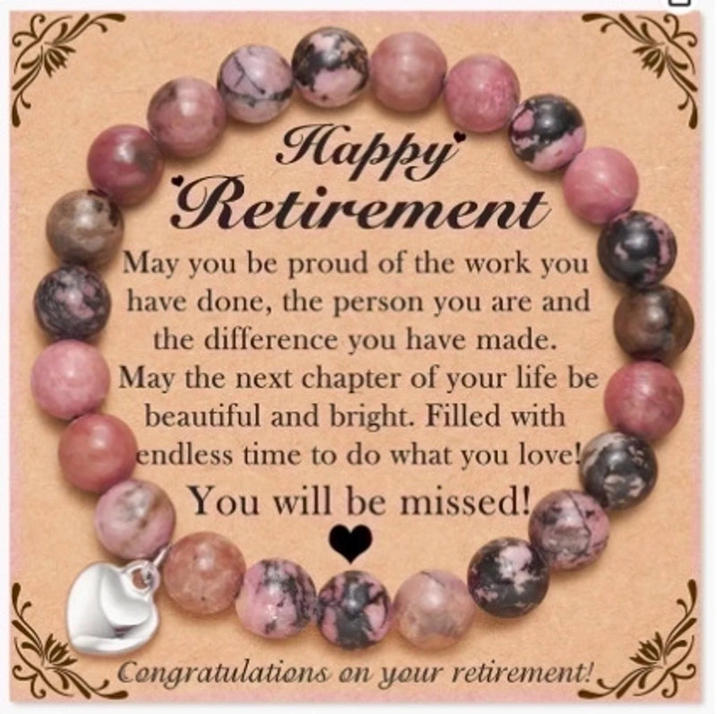 2 Pieces Retro Geometric Natural Stone Handmade Bracelets