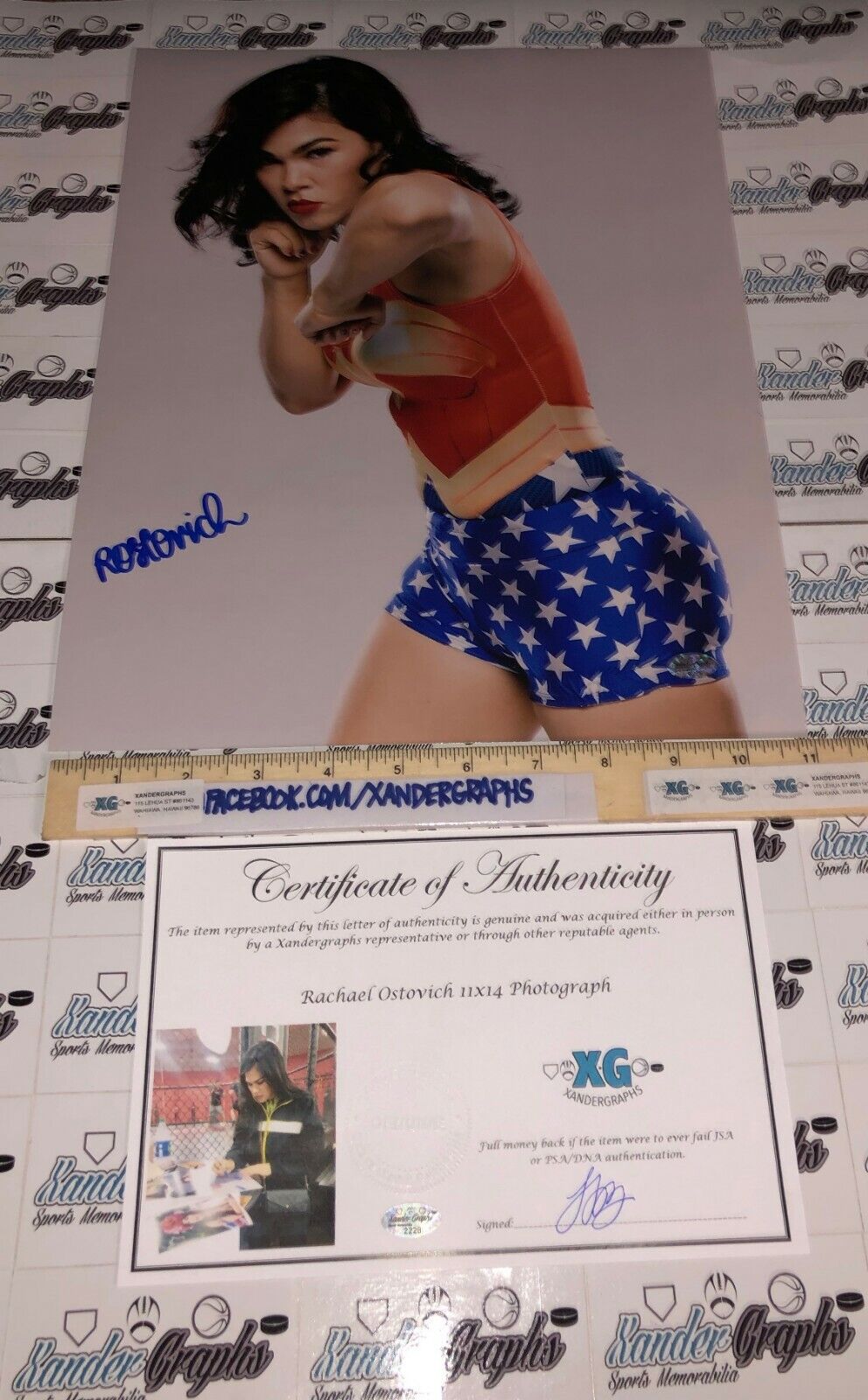 RACHAEL OSTOVICH SIGNED AUTOGRAPHED 11X14 Photo Poster paintingGRAPH MMA UFC-EXACT PROOF COA