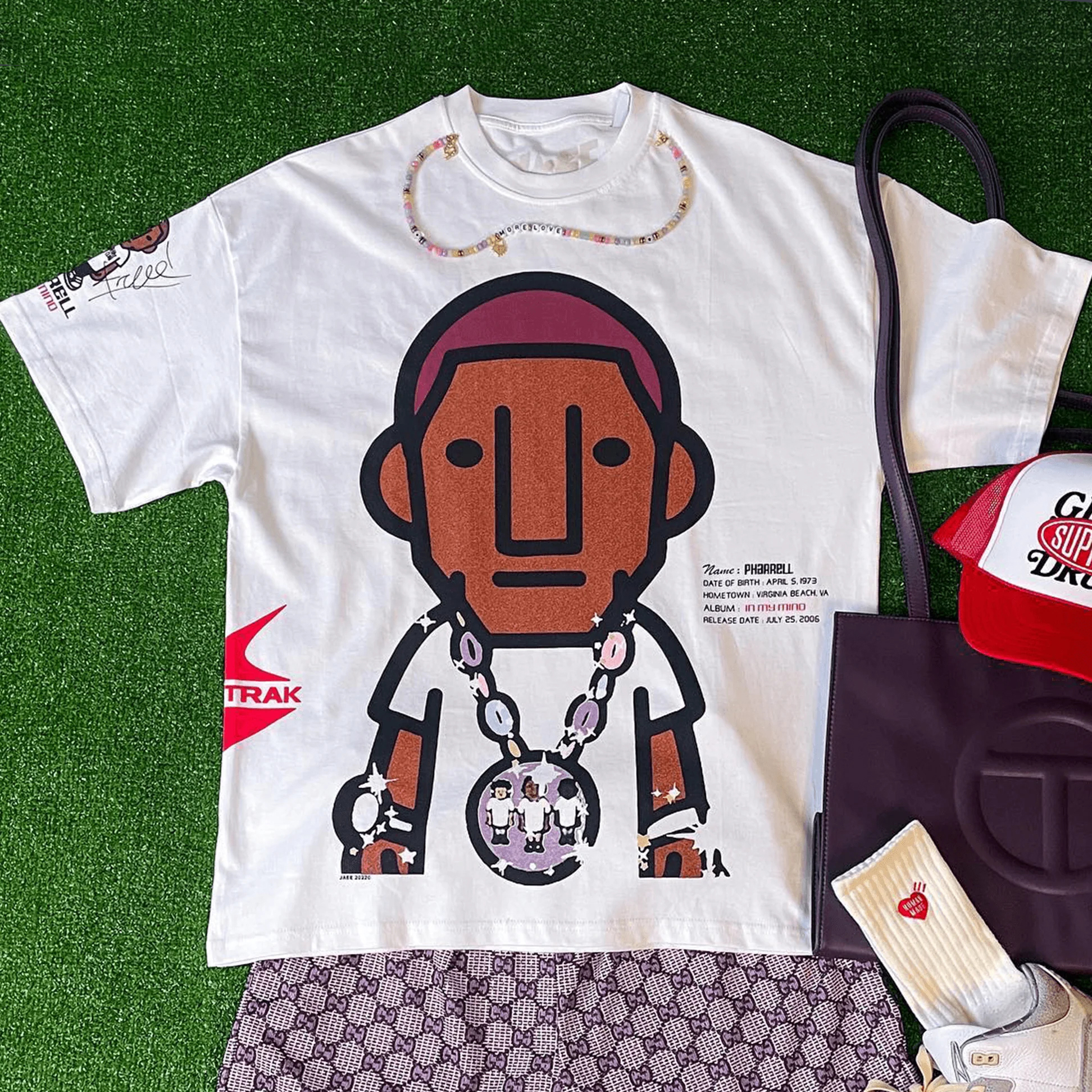Rap Star Pharrell Printed T-Shirt