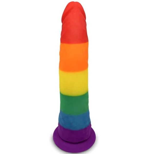 Realistic Ultra-Soft Rainbow(7.87 Inch)Dildo With Strong Suction Cup for Hands-Free Play Stimulation Dildos Anal Sex Toys