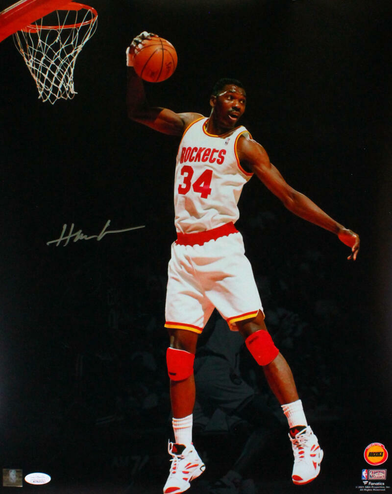 Hakeem Olajuwon Houston Rockets Autographed 16x20 Spotlight Photo Poster painting- JSA W *Silver