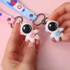 10PCS Soft Pink Blue Space Travel Astronaut Creative Cartoon Keychain Kids Couples School Bag Pendant Gift 