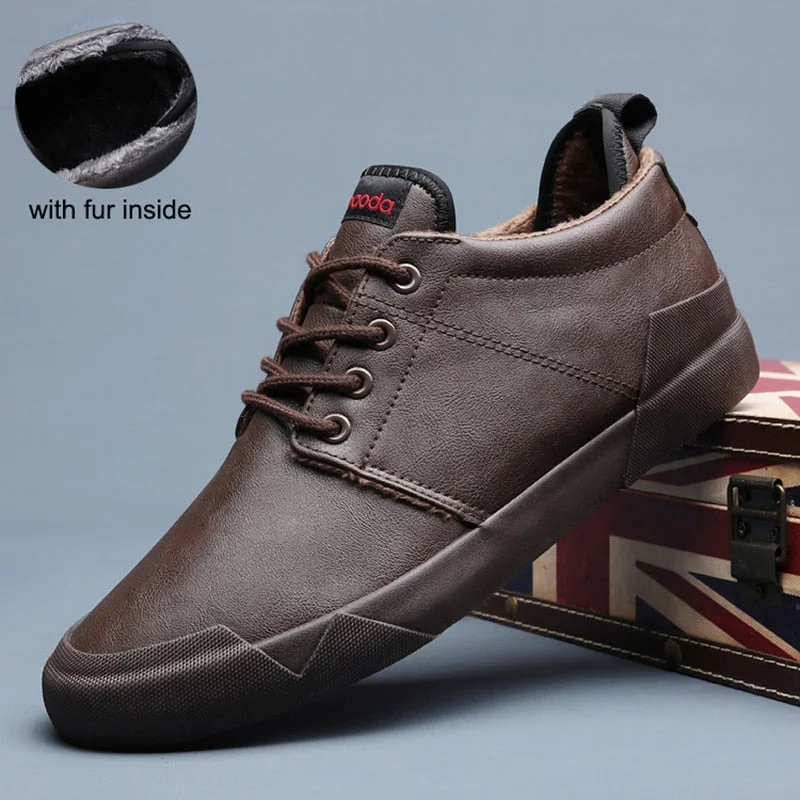 YITU Autumn New Men's Fashion Shoes Black High Top Casual Shoes Men Wear-resisting Loafers Designer Leisure Vulcanized shoes