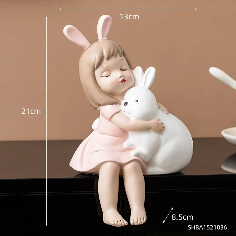 Nordic Girl Figurine Cute Statues For Decoration Sculpture Modern Home Decor Bedroom Accessories Living Room Birthday Kids Gifts