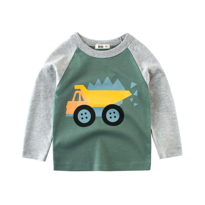 Boys T-shirts Fashion Cartoon Cars Tees Girls Long Sleeve Tops Autumn Winter Kids Cotton Sweatshirt Children Sport T Shirts
