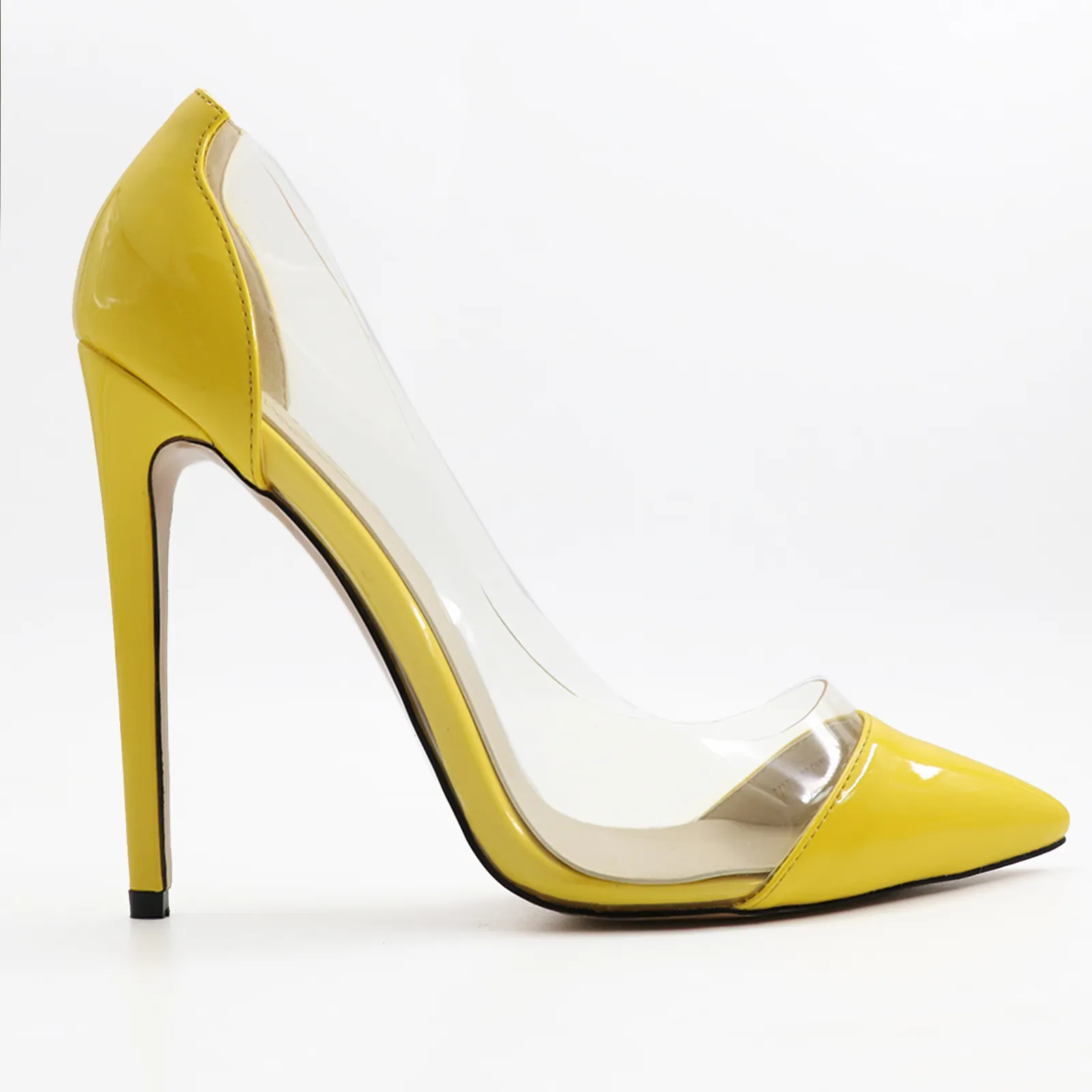 4.72" Transparent Splice Pumps Wedding Dating High Heels Patent-vocosishoes