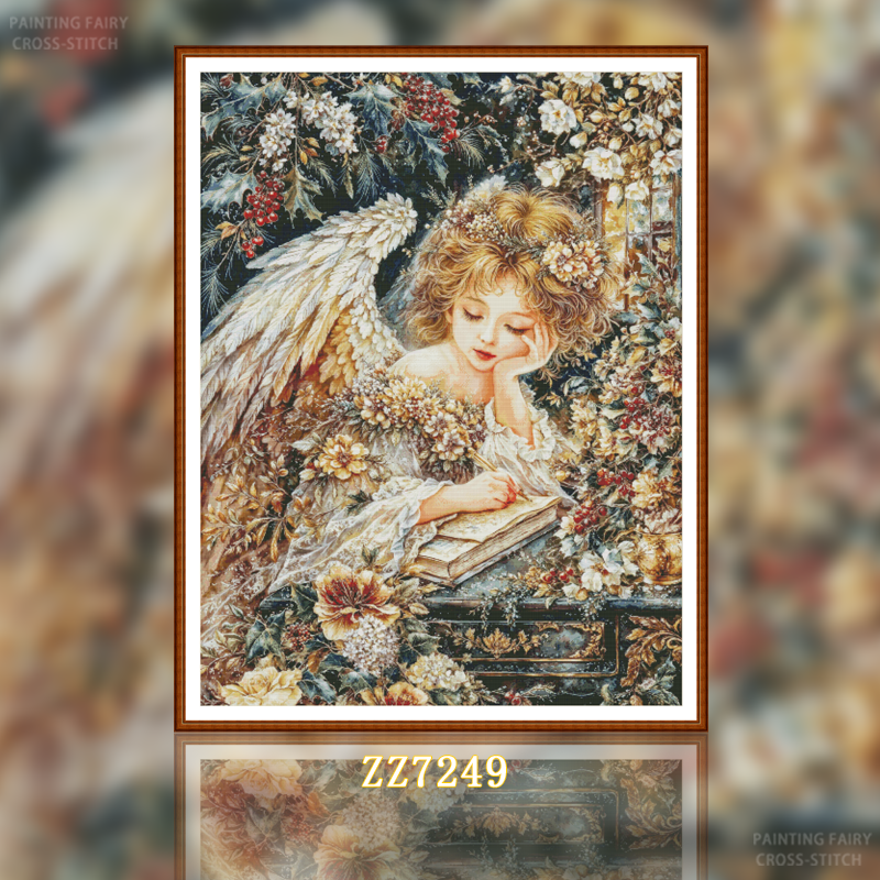 [ZZ7249-Angel Wings]  Painting Fairy Cross Stitch