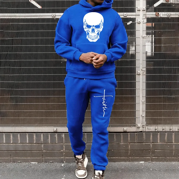 Casual Skull Print Two Piece Set