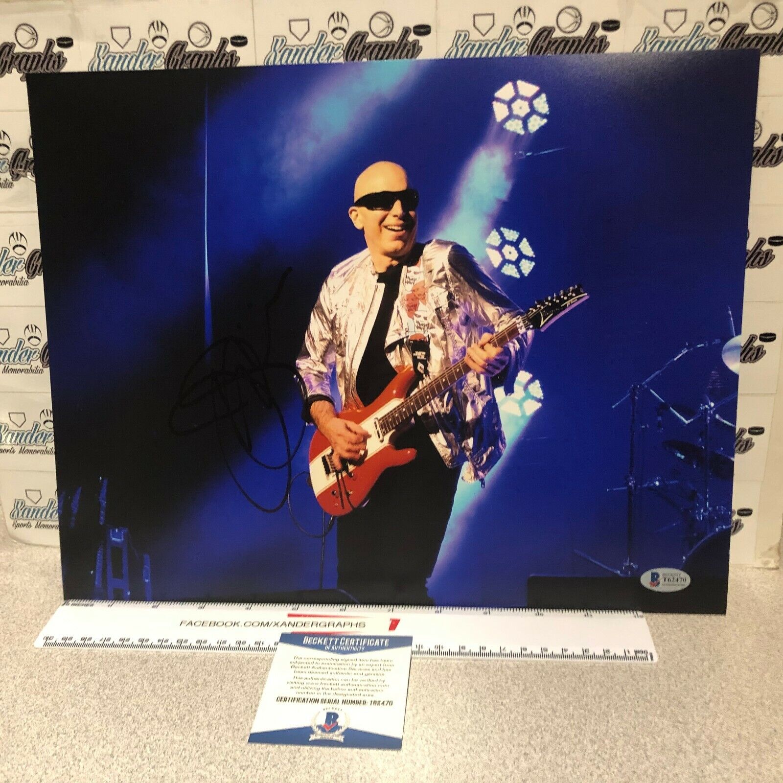 JOE SATRIANI CHICKENFOOT GUITAR SIGNED AUTOGRAPHED 11X14 Photo Poster painting-BECKETT BAS COA