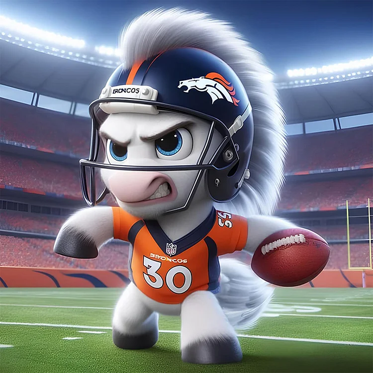 Denver Broncos Football 45*45CM (Canvas) Full Round Drill Diamond Painting gbfke