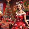 (US Local)4pack Xmas Lady-Crystal Rhinestone Diamond Painting(30x30cm)