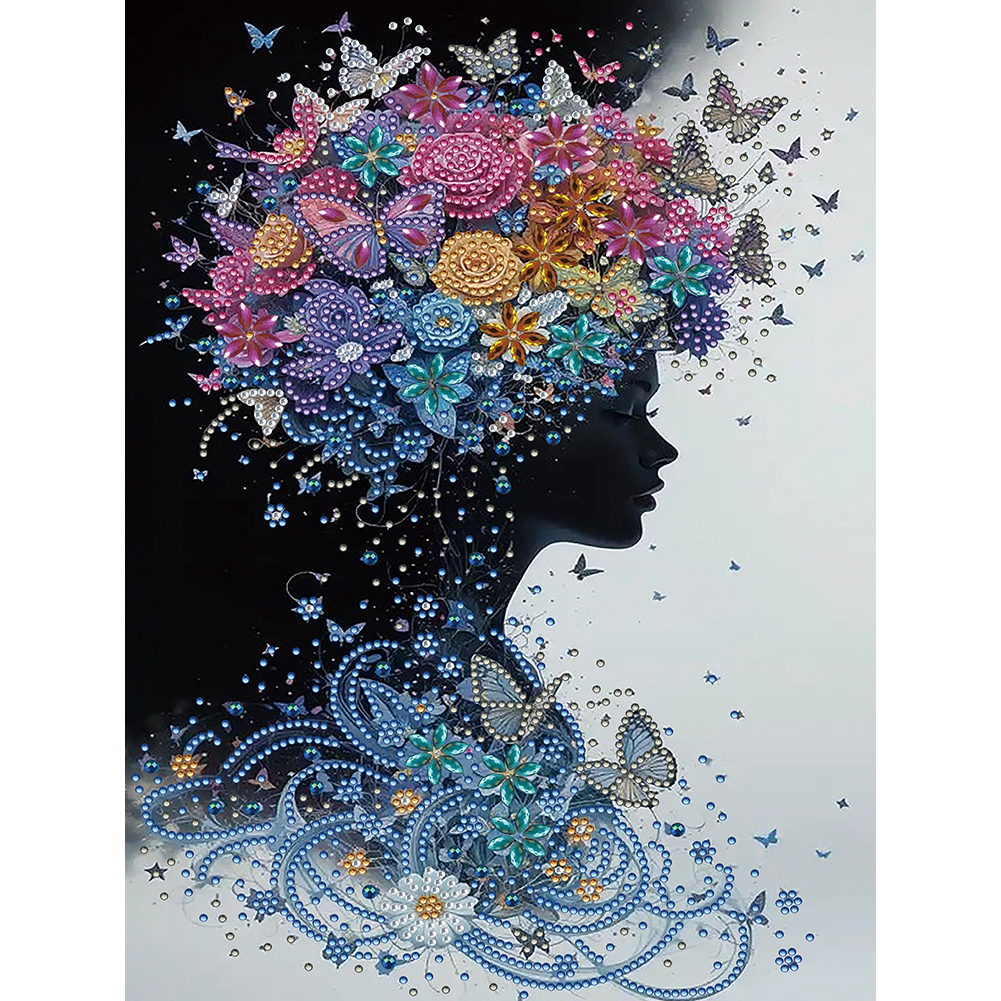 Butterfly Woman 30*40cm(canvas) special shaped drill diamond painting
