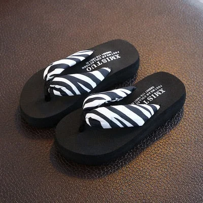 Floral Beach Sandals Wedge Platform Thongs Slippers Flip Flops suummer shose for women girls