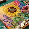 (25x25cm)DIY Pearl Painting Sunflower Framed Handmade Pearl Material Art Kit Living Room Decor