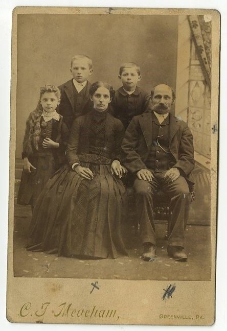 19th Century American Family - Cabinet Card Photo Poster paintinggraph - Greenville, PA