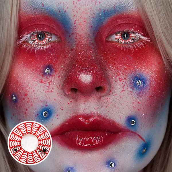 Spider Web Red  Cosplay Contact Lenses Yearly