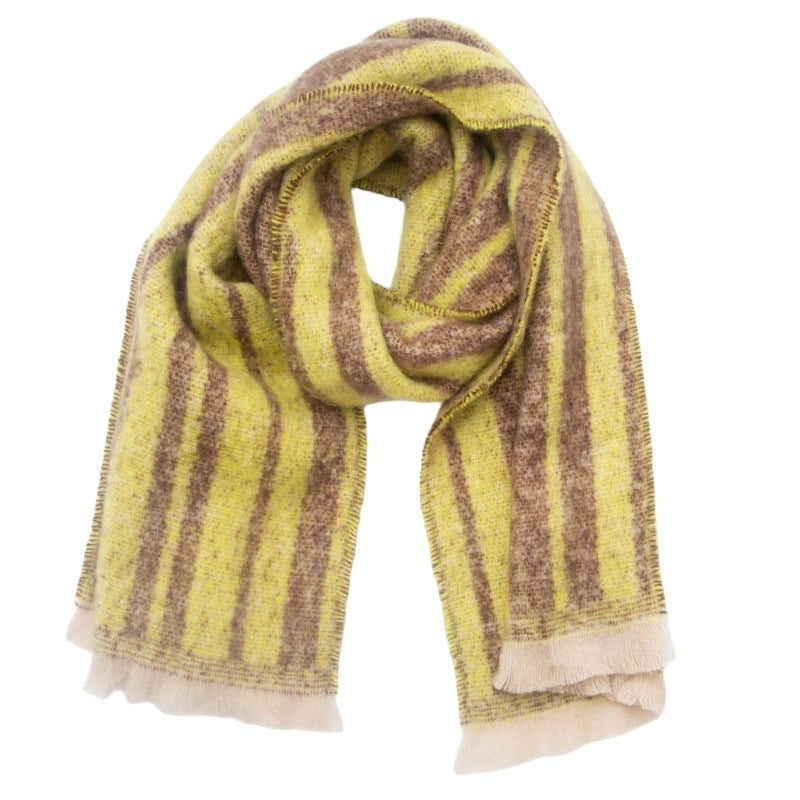 Women’s Casual Minimalist Stripe Polyester Scarf