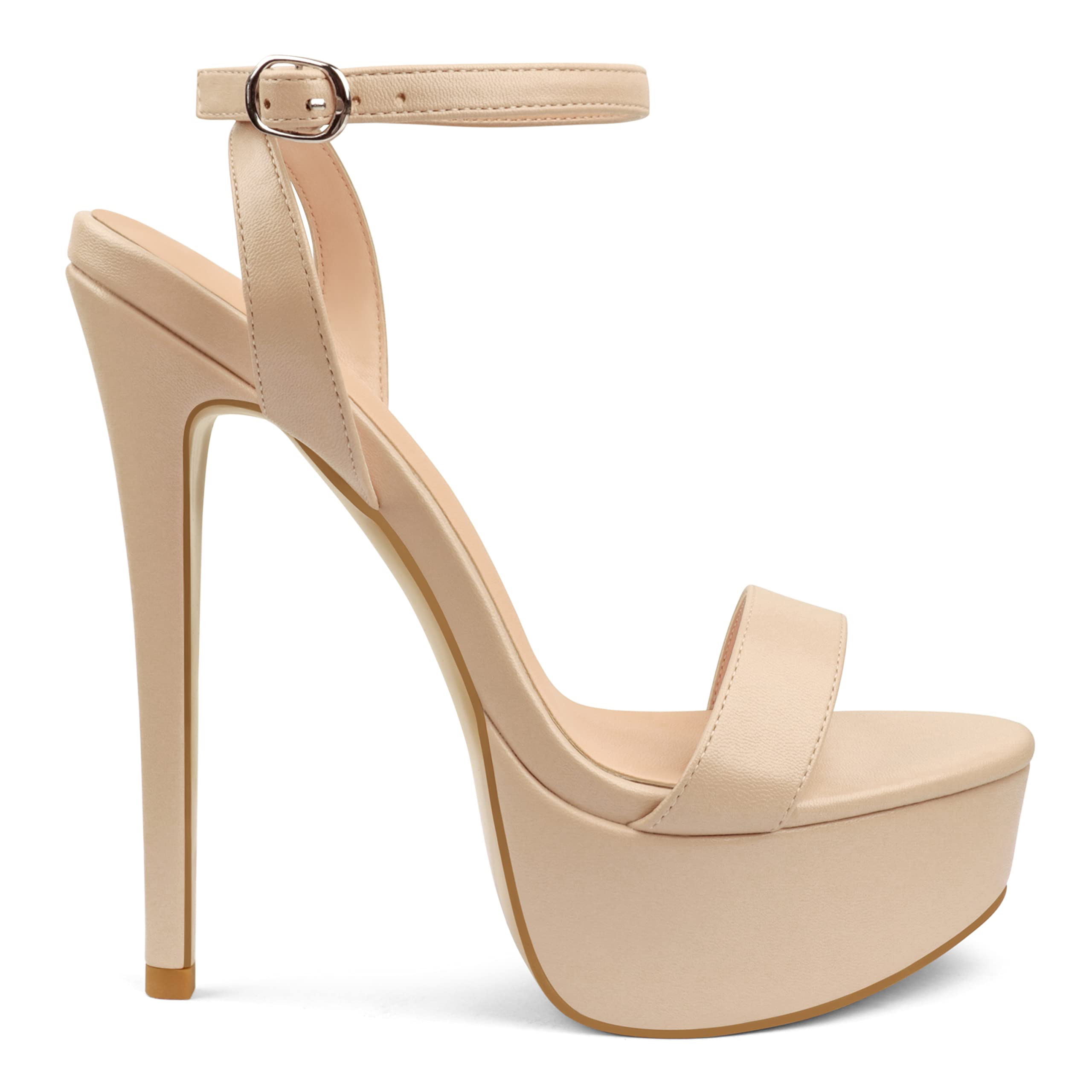 145mm Open Toe Platform Sandals Ankle Strap High Heel Matte  Summer Shoes-MERUMOTE