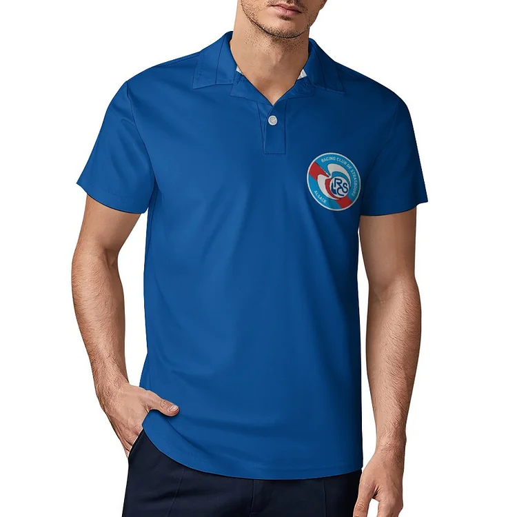 RC Strasbourg Alsace Polo De Golf À Séchage Rapide Coupe Homme Blanc