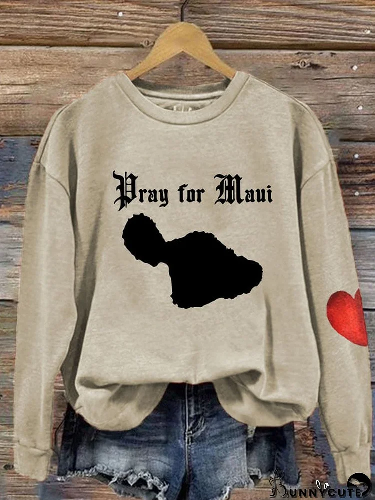 Women's Pray For Maui Print Sweatshirt