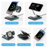 Foldable RGB Wireless Charger for iPhone 15 14 13 12 Pro LED Dock Station for Apple Watch S9 Ultra 2 AirPods Pro IWatch Holder SIKAI CASE