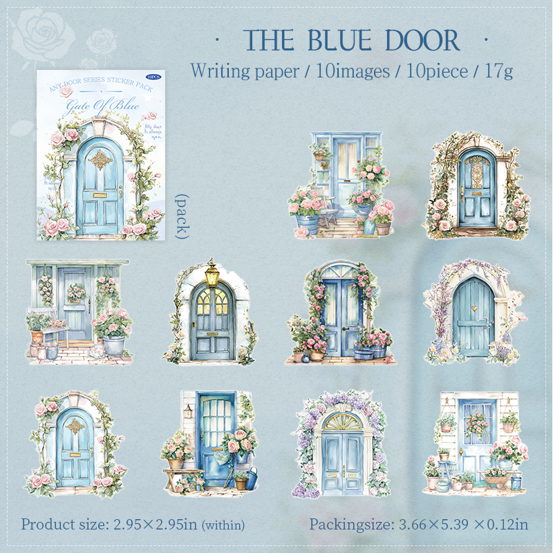 Sticker - Arbitrary Gate Series Vintage Flower Door Landscape 