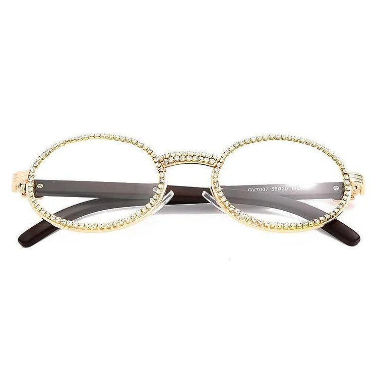 Vintage Round Iced Out Hiphop Men Sunglasses at Hiphopee